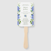 Blue Hydrangeas Wedding Program Handje Fan Handwaaier (Voorkant)