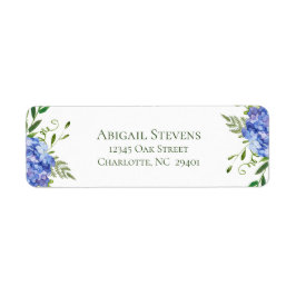 Blue Hydrangeas Wedding Retour Adres Etiket