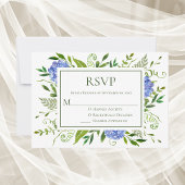 Blue Hydrangeas Wedding RSVP Kaartje