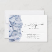 Blue Hydrangeas Wedding RSVP Kaartje (Voorkant)