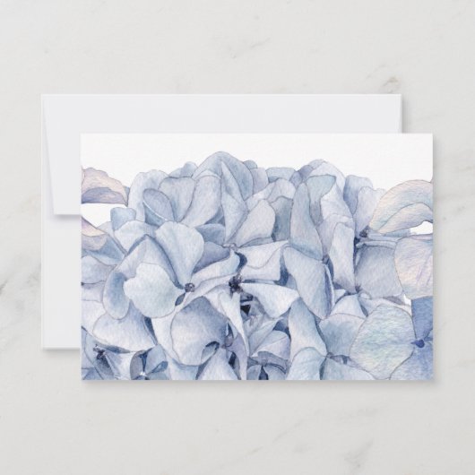 Blue Hydrangeas Wedding RSVP Kaartje (Achterkant)