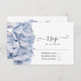 Blue Hydrangeas Wedding RSVP Kaartje