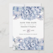 Blue Hydrangeas Wedding Save The Date (Voorkant)