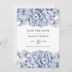 Blue Hydrangeas Wedding Save The Date