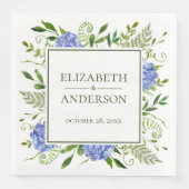 Blue Hydrangeas Wedding Servet (Voorkant)
