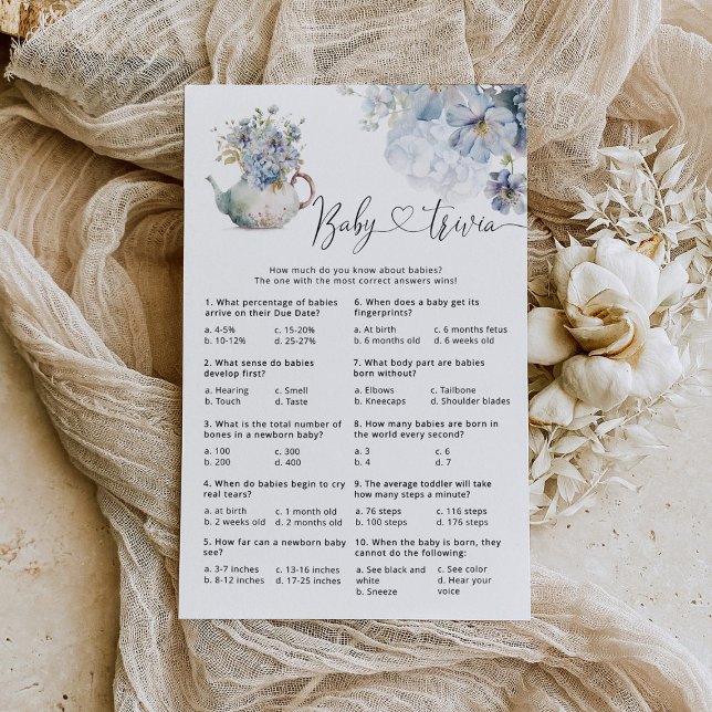 Blue Hydrangeas wilde bloemen baby trivia spel (Creator heeft geüpload)