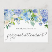 Blue Hydrangeas zal mijn persoonlijke begeleider z Uitnodiging Briefkaart (Voorkant)