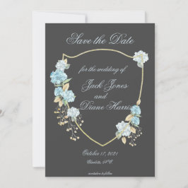 Blue Hydreanga Save the Date Aankondiging