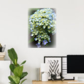 Blue Hydrengea Poster (Thuiskantoor)