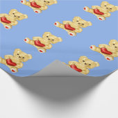 Blue Hypnotiing Cute Teddy Bear Pattern Cadeaupapier (Hoek)