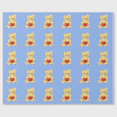 Blue Hypnotiing Cute Teddy Bear Pattern Cadeaupapier (Vlak)