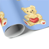 Blue Hypnotiing Cute Teddy Bear Pattern Cadeaupapier (Rol Hoek)