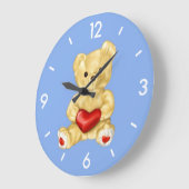 Blue Hypnotizing Cute Teddy Bear Grote Klok (Hoek)