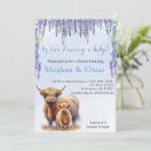 Blue Hyrdrangeas genderneutraal Highland koe Kaart (Staand voorkant)