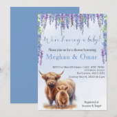 Blue Hyrdrangeas genderneutraal Highland koe Kaart (Voorkant / Achterkant)