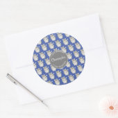 Blue I hou van Hamsters Gray Hamster Pattern Ronde Sticker (Envelop)