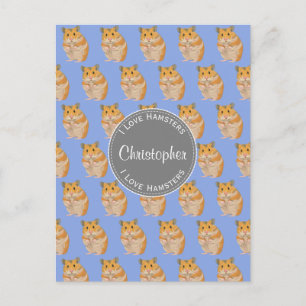 Blue I hou van Hamsters Hamster Pattern Briefkaart
