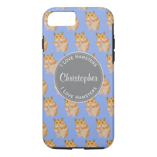 Blue I hou van Hamsters Hamster Pattern Case-Mate iPhone Case (Achterkant)
