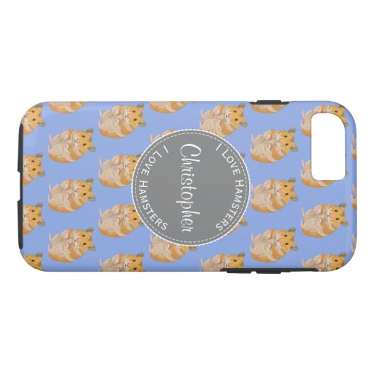Blue I hou van Hamsters Hamster Pattern Case-Mate iPhone Case (Achterkant (Horizontaal))