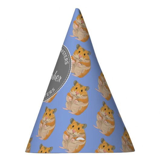 Blue I hou van Hamsters Hamster Pattern Feesthoedjes (Rechts)