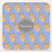 Blue I hou van Hamsters Hamster Pattern Kartonnen Onderzetters (Voorkant)
