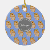 Blue I hou van Hamsters Hamster Pattern Keramisch Ornament (Voorkant)