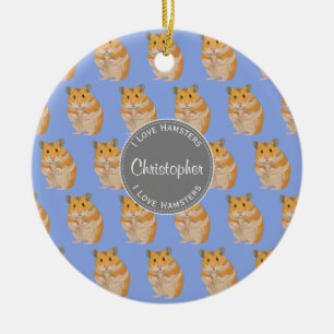Blue I hou van Hamsters Hamster Pattern Keramisch Ornament