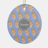 Blue I hou van Hamsters Hamster Pattern Keramisch Ornament (Links)