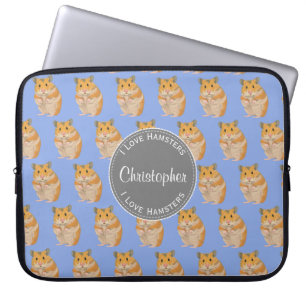 Blue I hou van Hamsters Hamster Pattern Laptop Sleeve