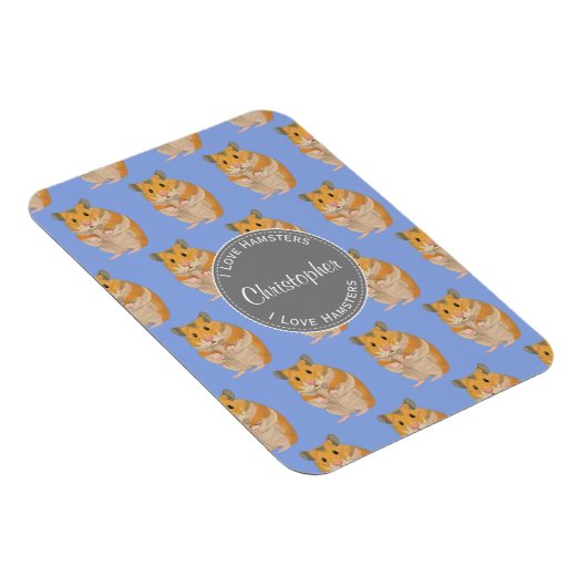 Blue I hou van Hamsters Hamster Pattern Magneet (Rechterzijde)
