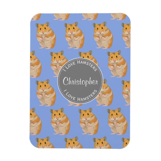 Blue I hou van Hamsters Hamster Pattern Magneet (Verticaal)