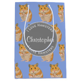 Blue I hou van Hamsters Hamster Pattern Medium Cadeauzakje