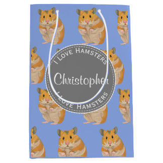 Blue I hou van Hamsters Hamster Pattern Medium Cadeauzakje