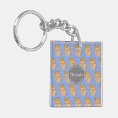 Blue I hou van Hamsters Hamster Pattern Sleutelhanger (Voorkant Links)