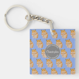 Blue I hou van Hamsters Hamster Pattern Sleutelhanger