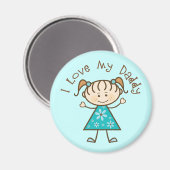 Blue I Love My papa Gift Magneet (Voorkant / Achterkant)