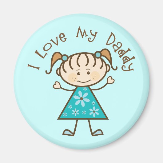 Blue I Love My papa Gift Magneet (Voorkant)