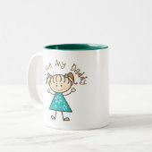 Blue I Love My papa Gift Tweekleurige Koffiemok (Voorkant links)