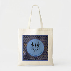 Blue I Love Shopping Dragon Head & Scales Canvas t Tote Bag