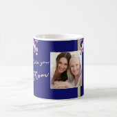 Blue I Love You Mom Floral Mother's Day Photo Koffiemok (Center)