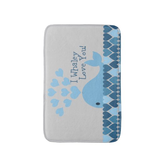 Blue I Whaley houdt van je! Badmat (Voorkant Verticaal)