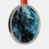 Blue Ice Abstract in ijskootje Metalen Ornament (Rechts)