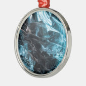 Blue Ice Abstract in ijskootje Metalen Ornament (Links)