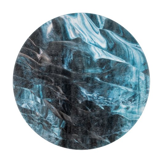 Blue Ice Abstract in ijskootje Snijplank (Voorkant)