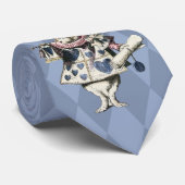 Blue Ice Alice in Wonderland Rabbit Stropdas (Opgerold)