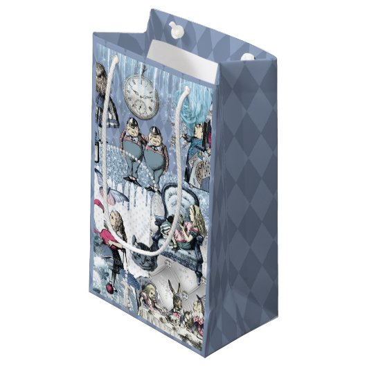 Blue Ice Alice in Wonderland Schattige Klein Cadeauzakje (Voorkant Gekanteld)