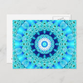 Blue Ice Angel Ring, Abstract Mandala Briefkaart (Voorkant / Achterkant)