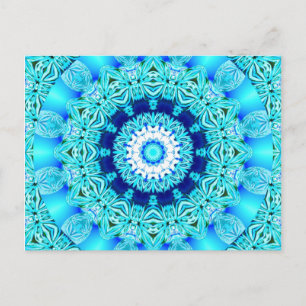 Blue Ice Angel Ring, Abstract Mandala Briefkaart