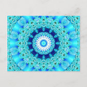 Blue Ice Angel Ring, Abstract Mandala Briefkaart (Voorkant)