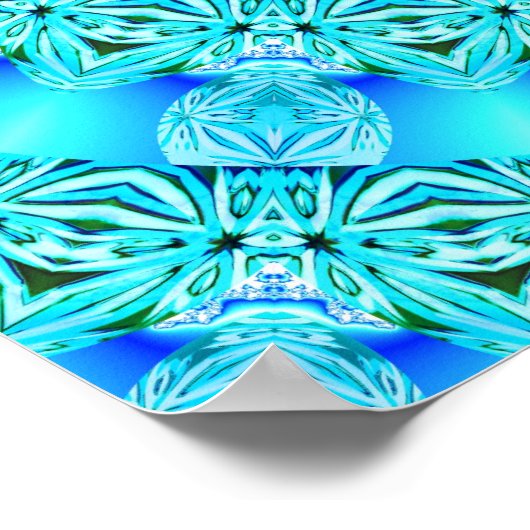 Blue Ice Angel Ring, Abstract Mandala Poster (Hoek)